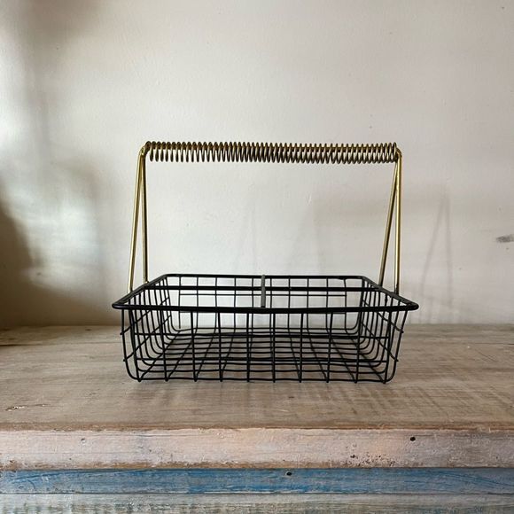 New Vintage Kitchen Caddy with Gold Handle - Picture 3 of 13